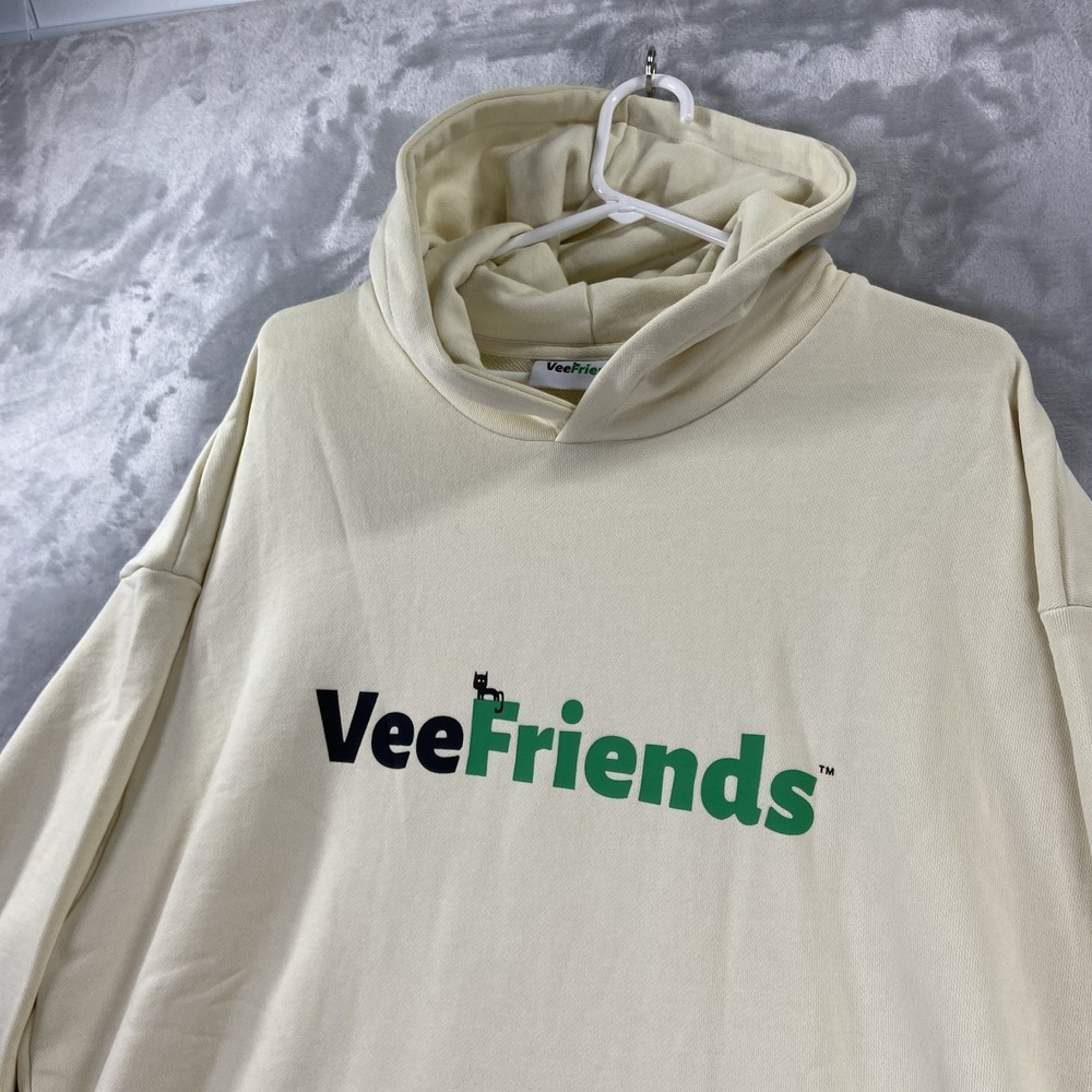 VeeFriends Hoodie men's XL Pullover Sweatshirt Graphic Logo Gary Vee Beige Tan - Picture 2 of 16